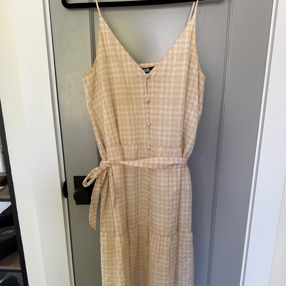Paige Checkered Tiered Maxi Dress – Size Small